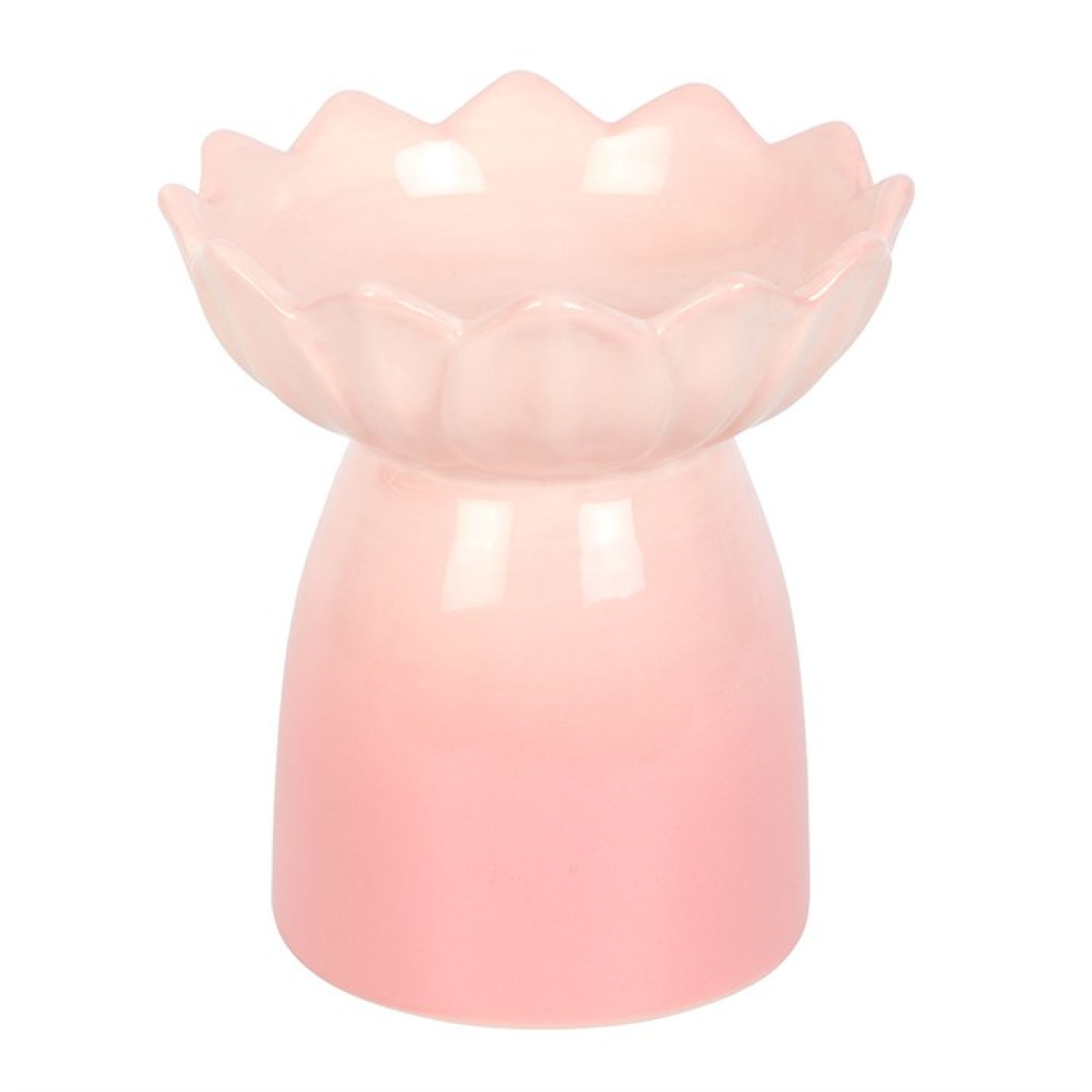Pink water lily shaped ceramic wax melter and oil burner.