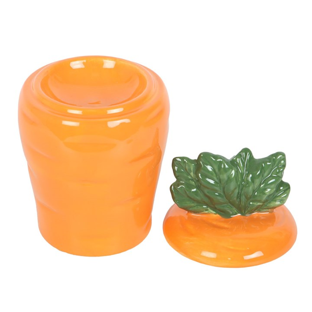 Ceramic carrot shaped wax melter and oil burner.