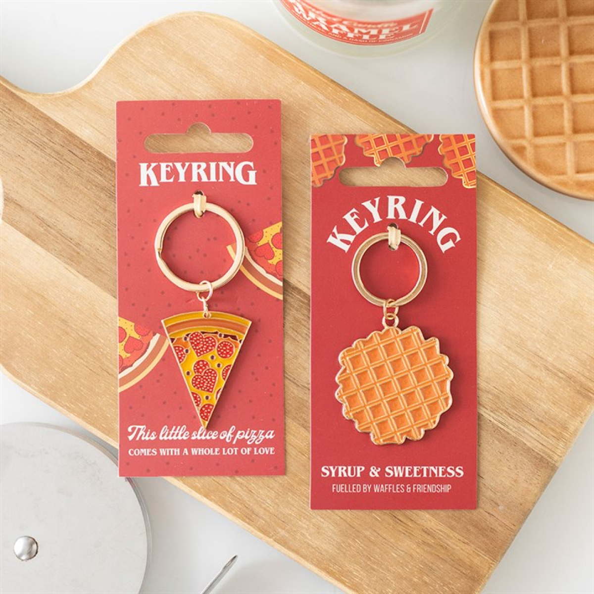 'Syrup & Sweetness' Waffle Keyring