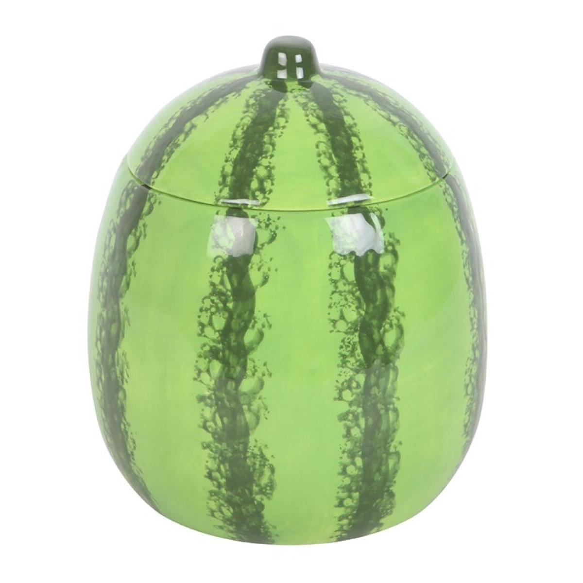 Ceramic watermelon shaped wax melter and oil burner.
