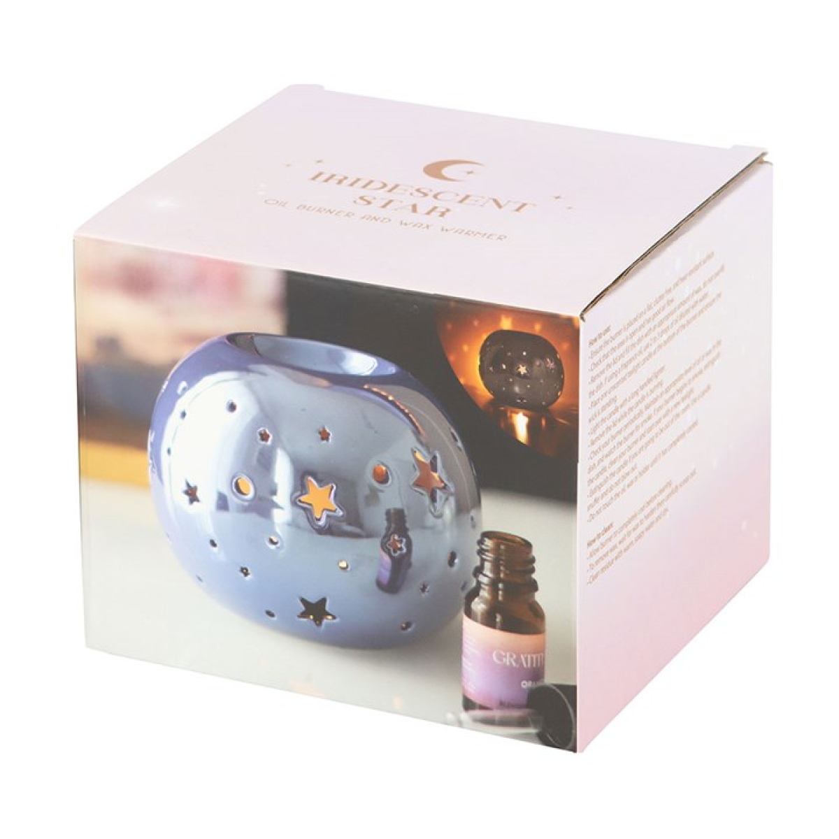 Purple Iridescent Star Ceramic Wax Melter I Oil Burner