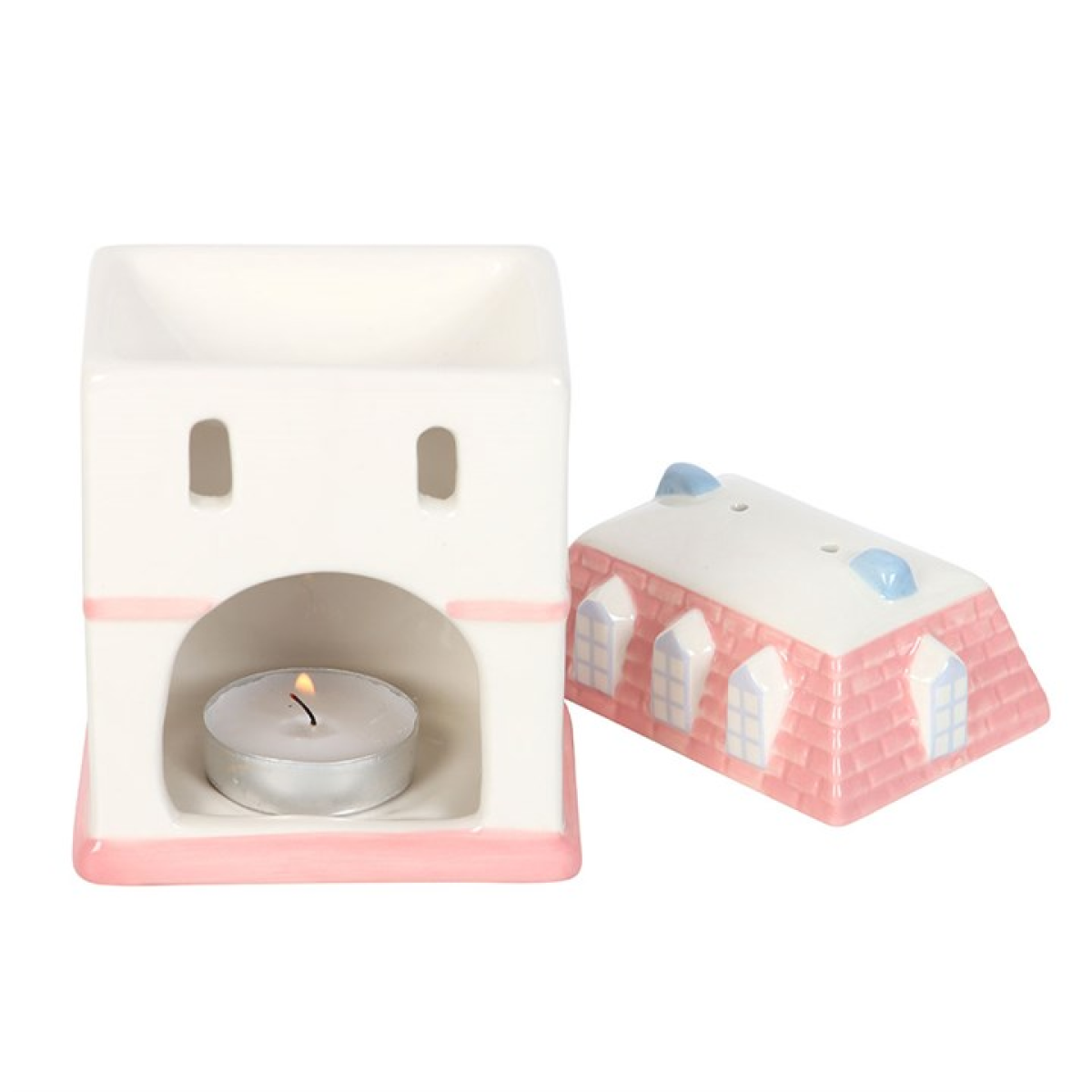 Pastel House Shaped Ceramic Wax Melter I Oil Burner