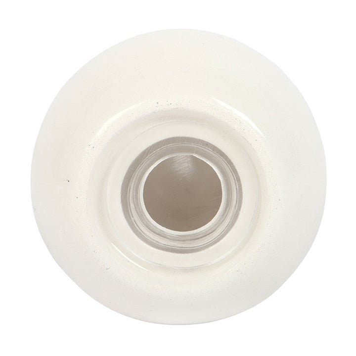 close up of stopper on the underside of a pearl shaped salt shaker