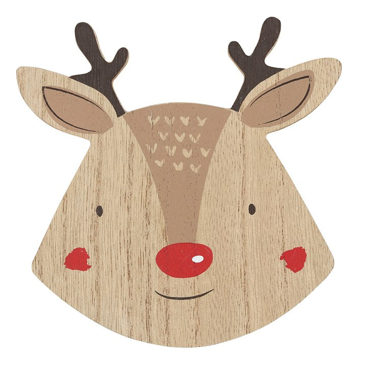 'Red Nose Reindeer' Coasters ~ Set of 4