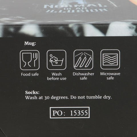 'Normal is an Illusion' Gothic Mug and Socks Gift Set