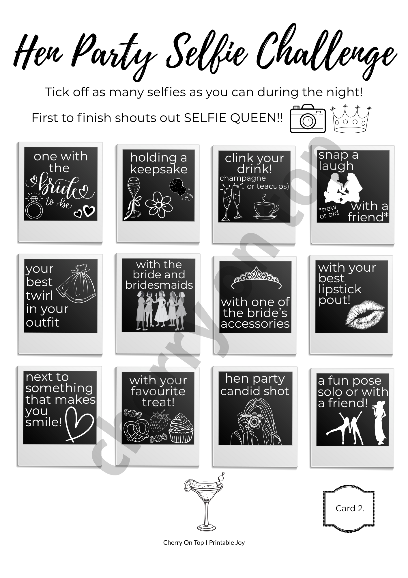 Hen Party Bundle I CLASSY Edition I 5 classic games I Instant Download