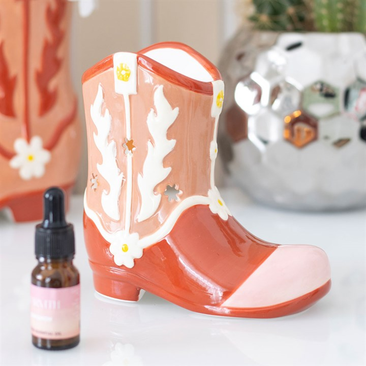 Cowboy Boot Shaped Ceramic Wax Melter I Oil Burner