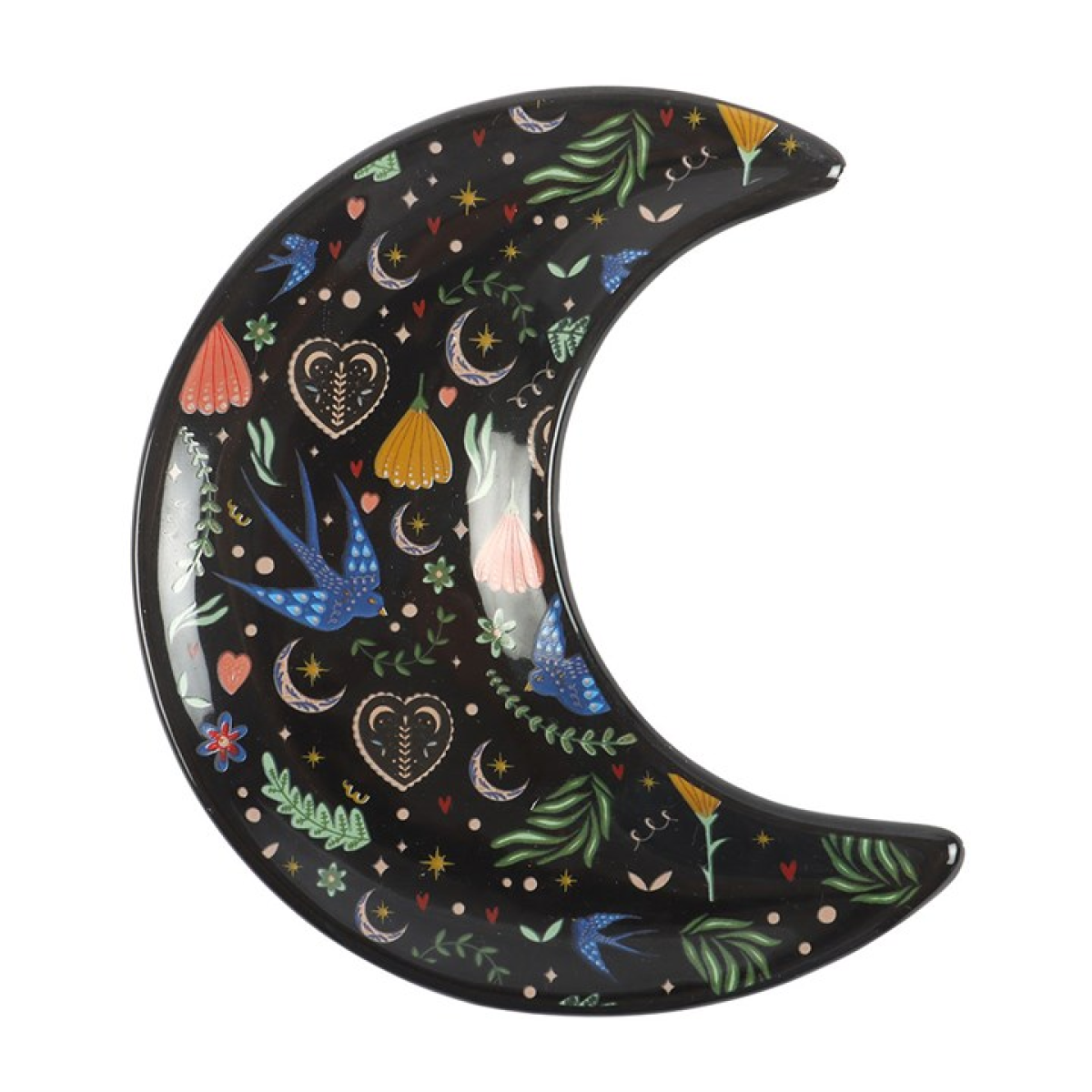 'Midnight Bloom' Crescent Moon Trinket Dish
