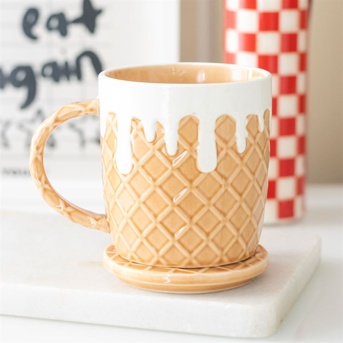 'Waffle' Mug and Coaster Set