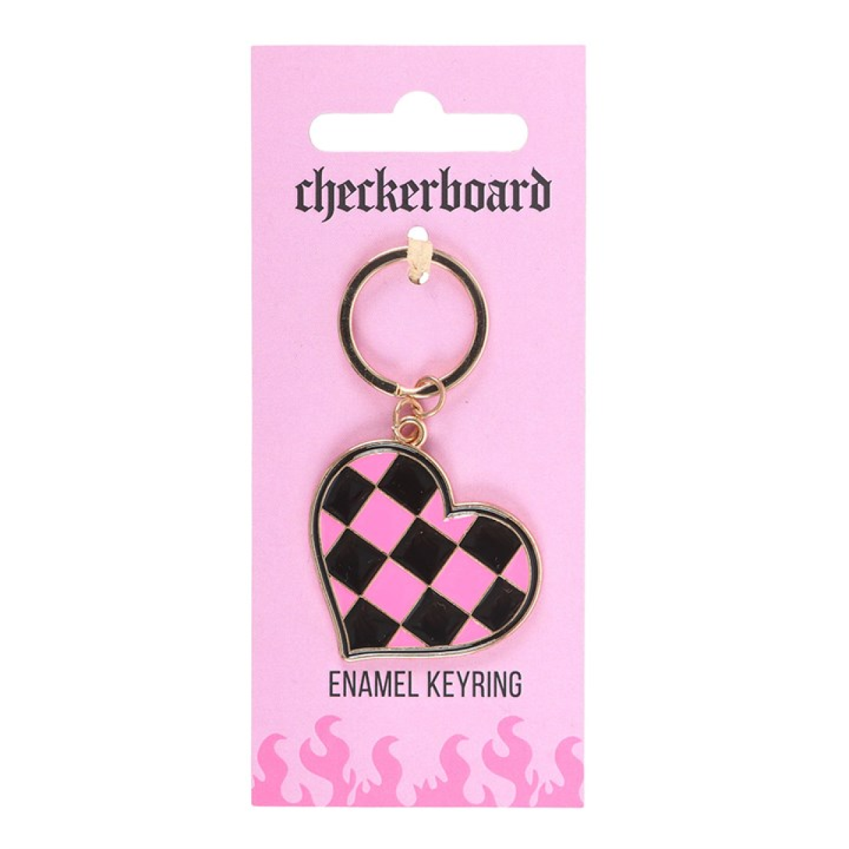 'Checkerboard' Heart Keyring