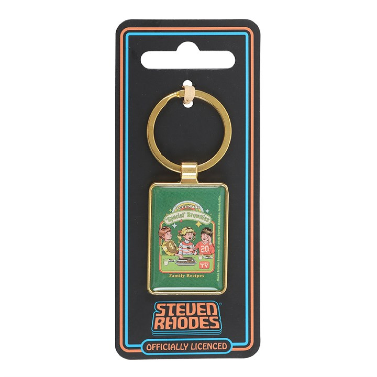 'Let's Make Brownies' Keyring ~ Steven Rhodes