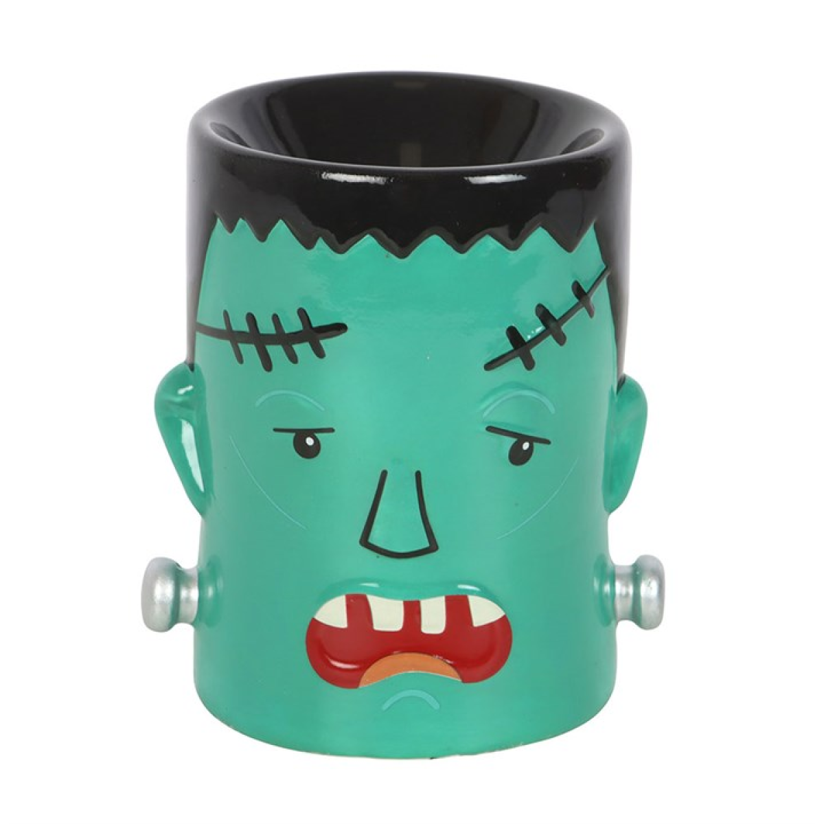 Ceramic Frankenstein's Monster shaped wax melter and oil burner. 