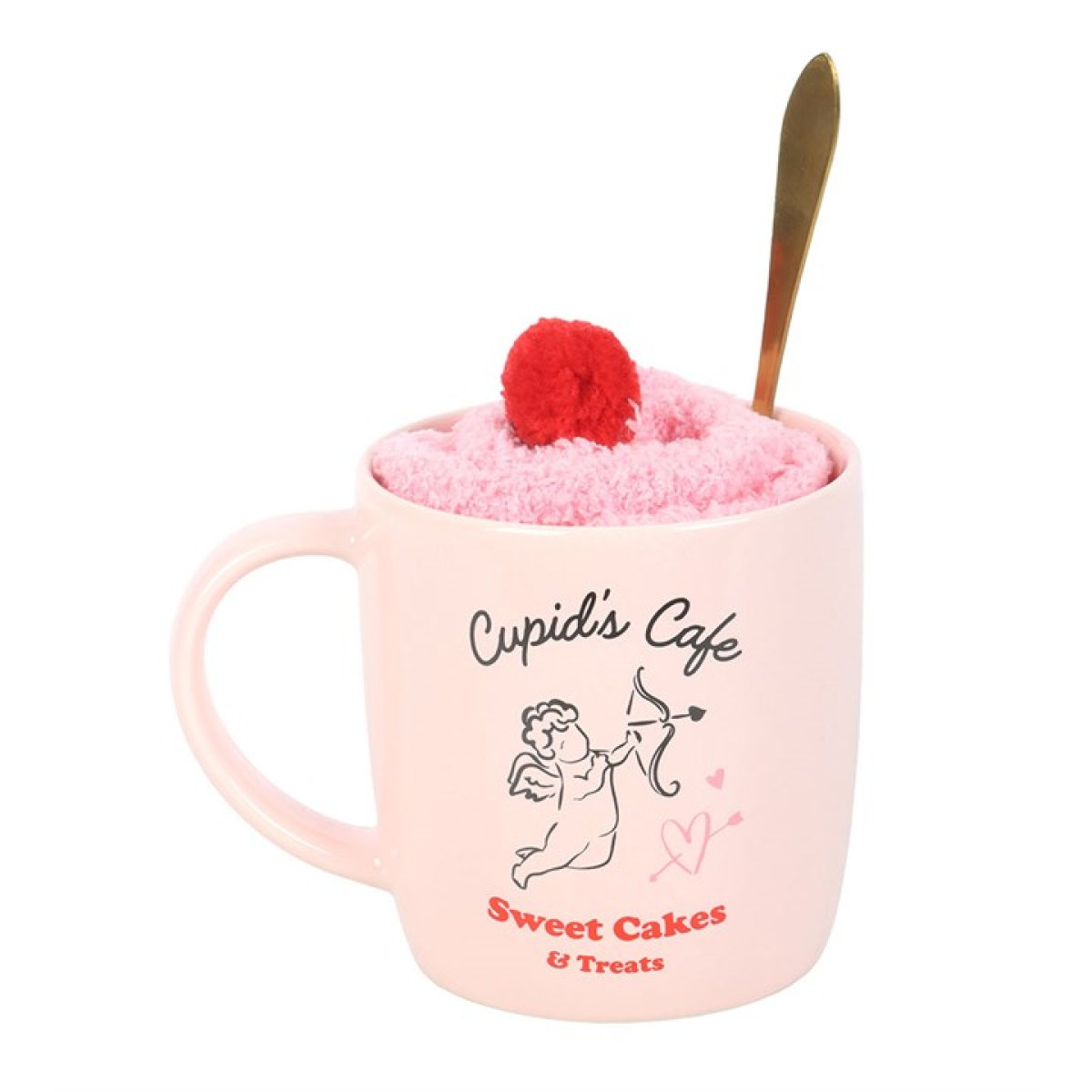 Cupid's Café Mug, Spoon and Socks Set