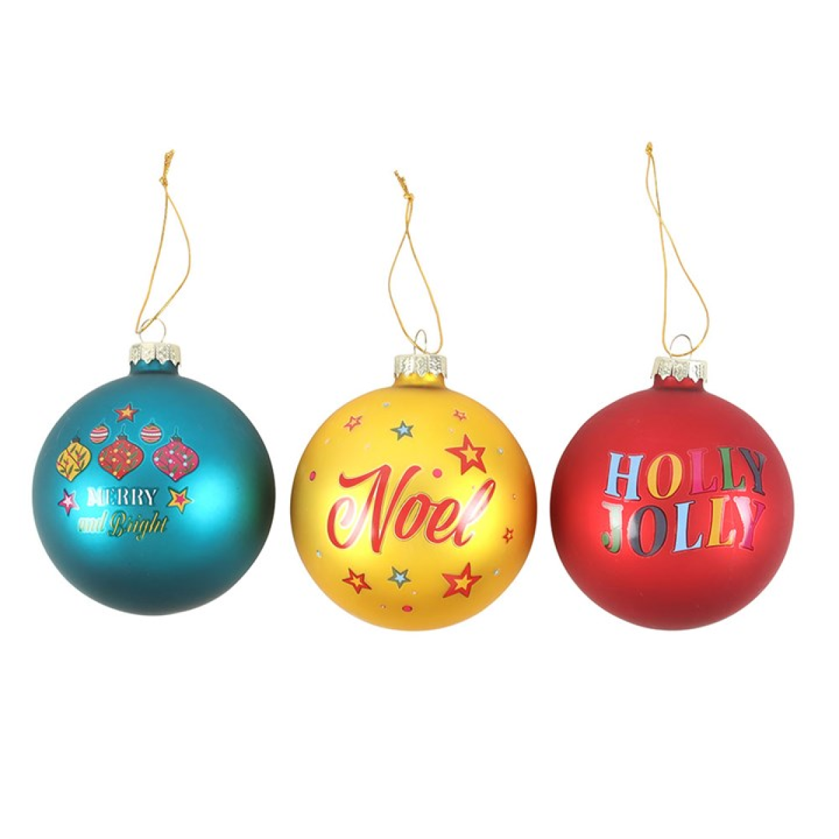 Nostalgic Christmas Glass Baubles - Set of 3