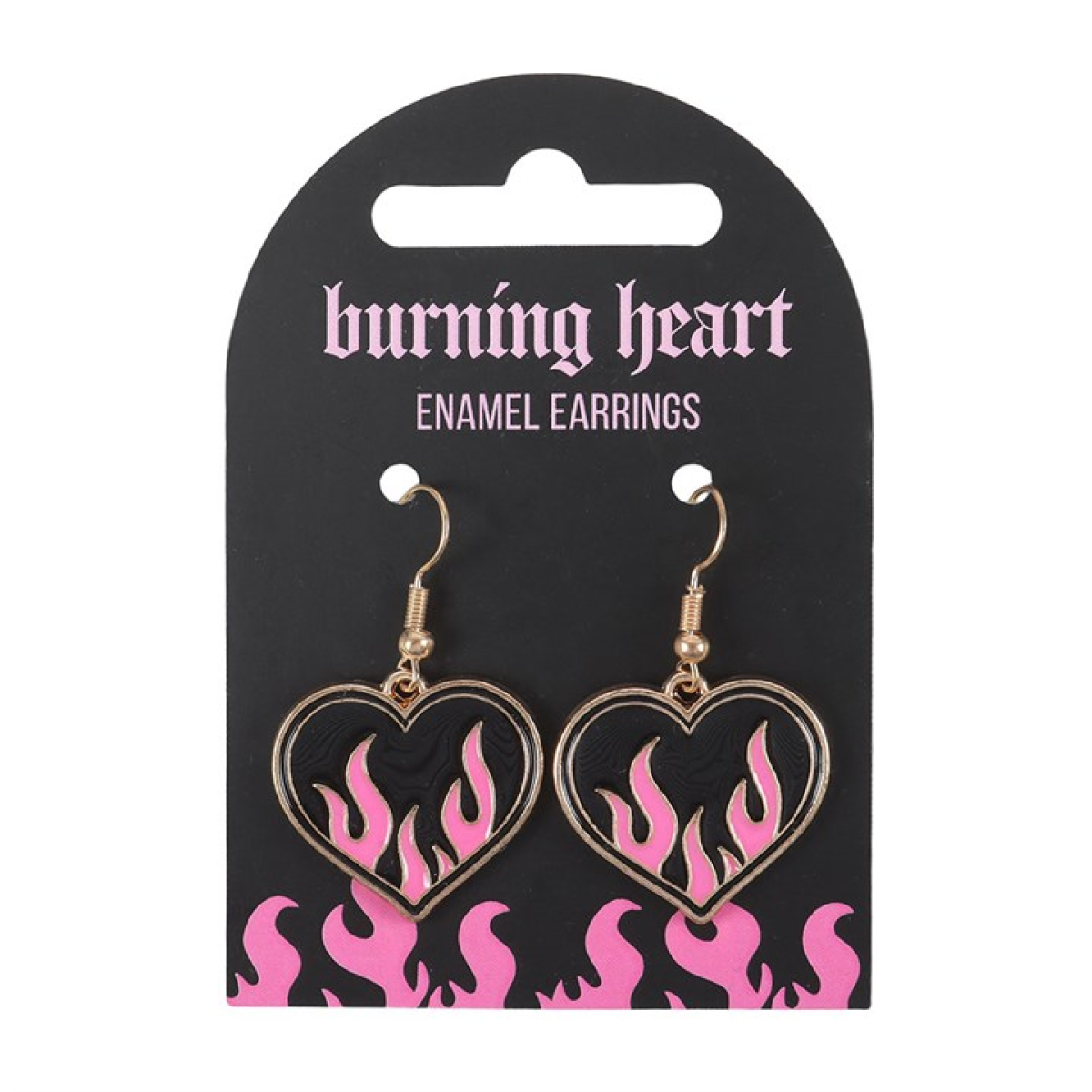 'Burning Heart' Enamel Earrings
