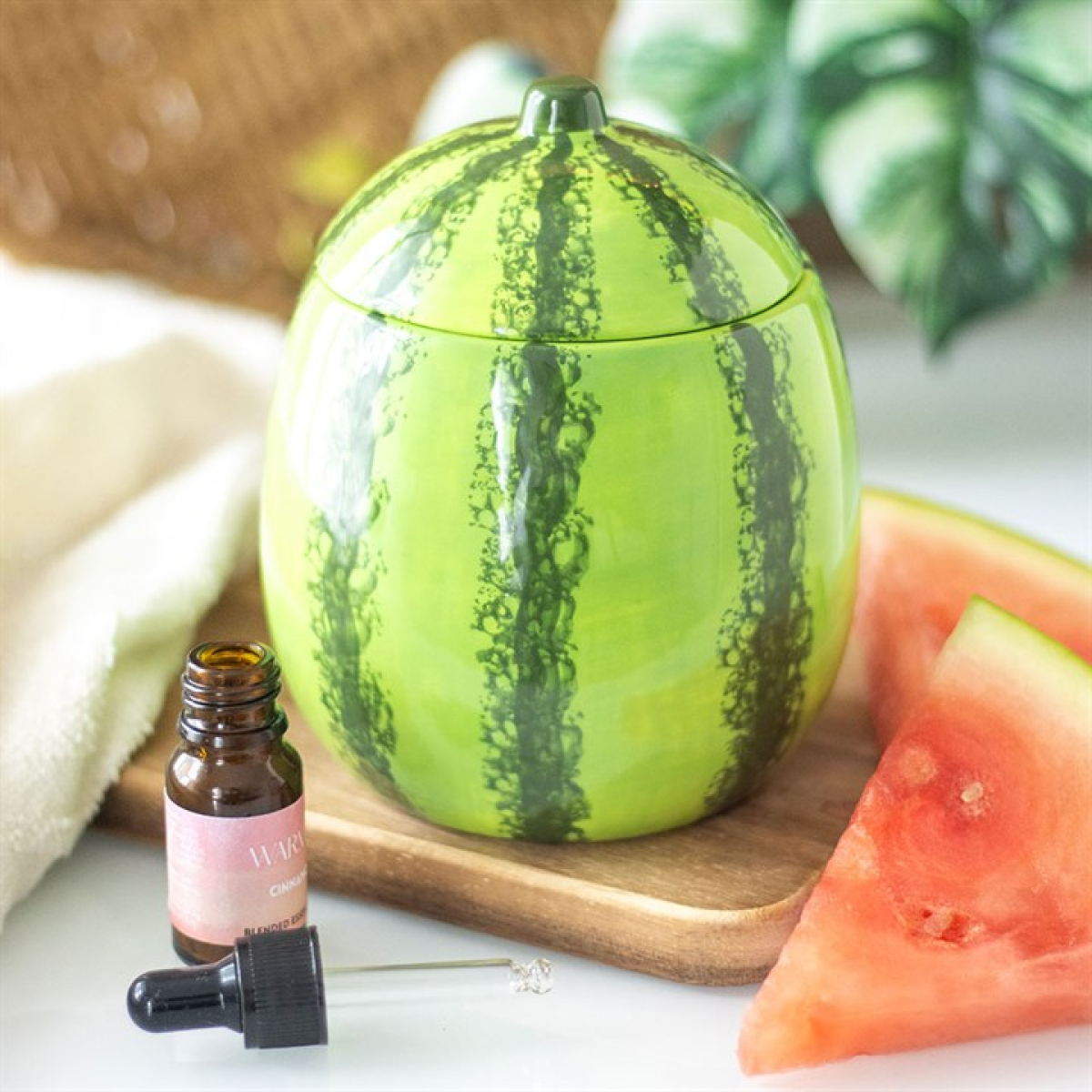 Watermelon Shaped Ceramic Wax Melter I Oil Burner
