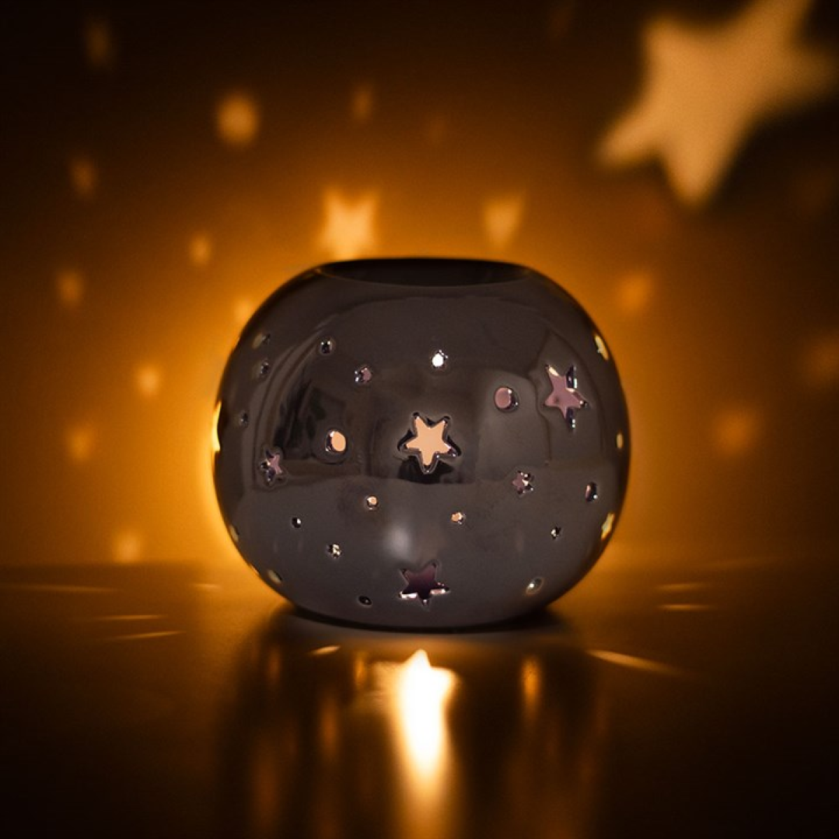 Purple Iridescent Star Ceramic Wax Melter I Oil Burner