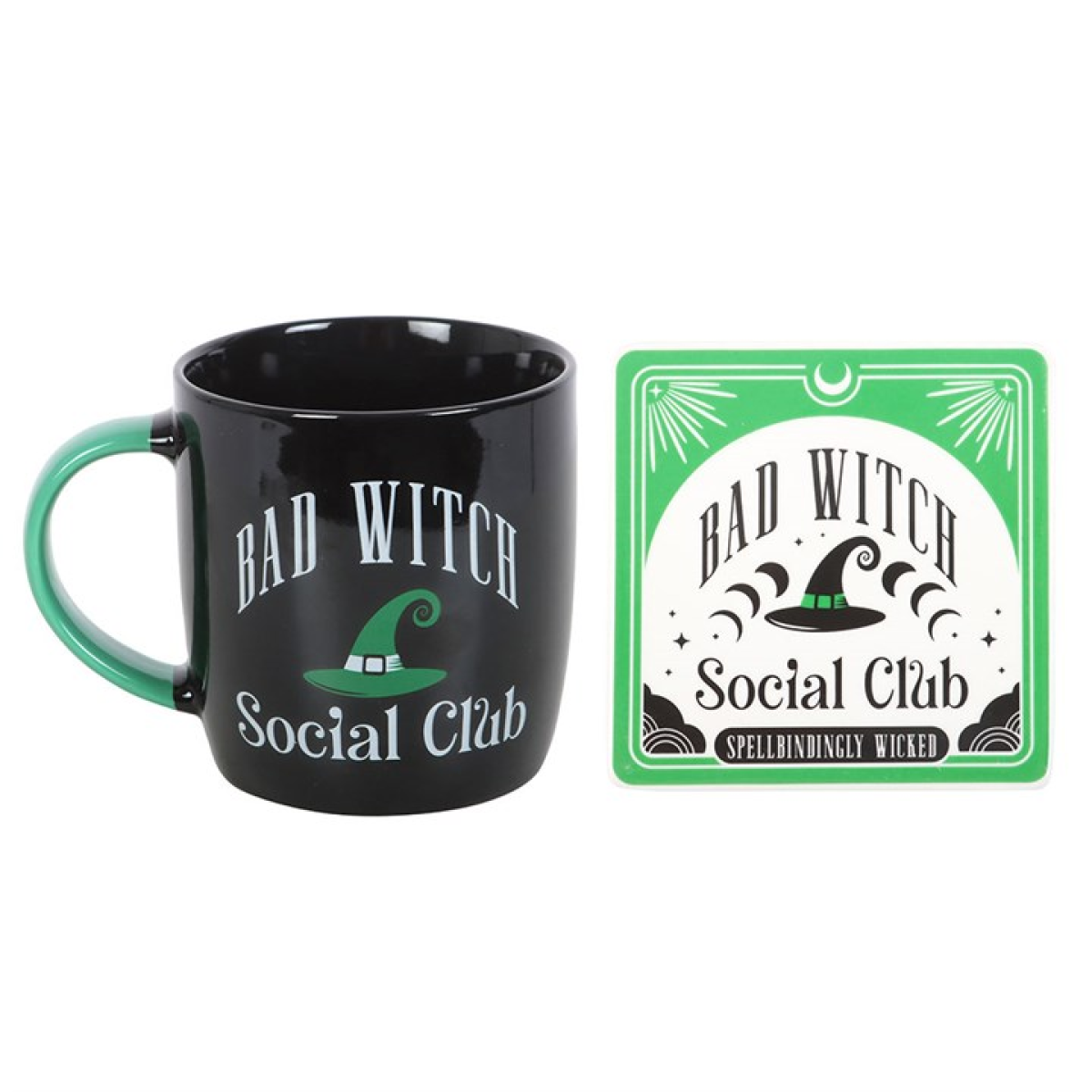 Wicked-Inspired 'Bad Witch Social Club' Mug and Coaster Set
