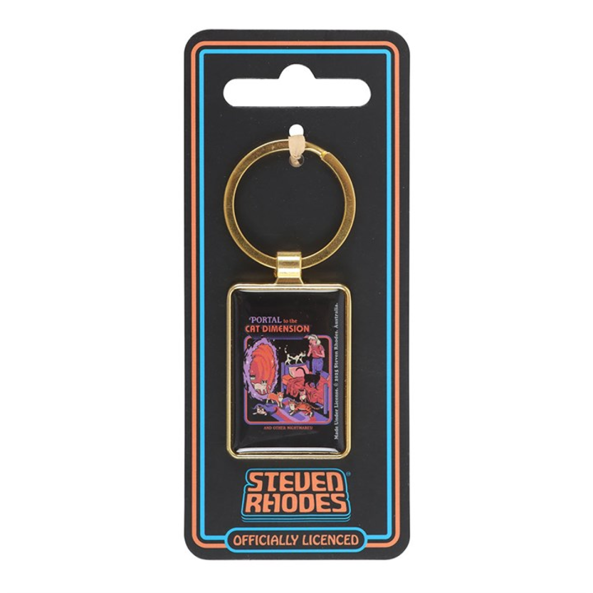 'Portal to the Cat Dimension' Keyring ~ Steven Rhodes