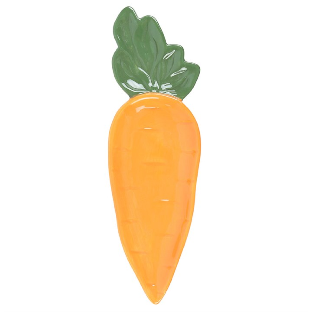 Carrot shaped serving plate. 