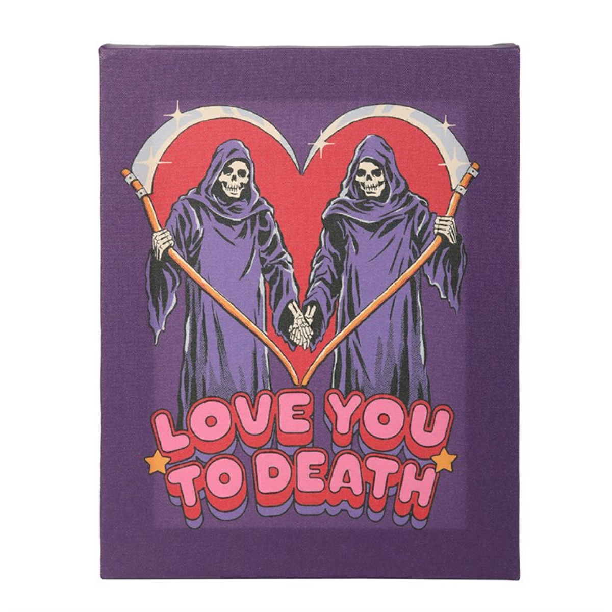 'Love You To Death' Canvas Plaque ~ Steven Rhodes