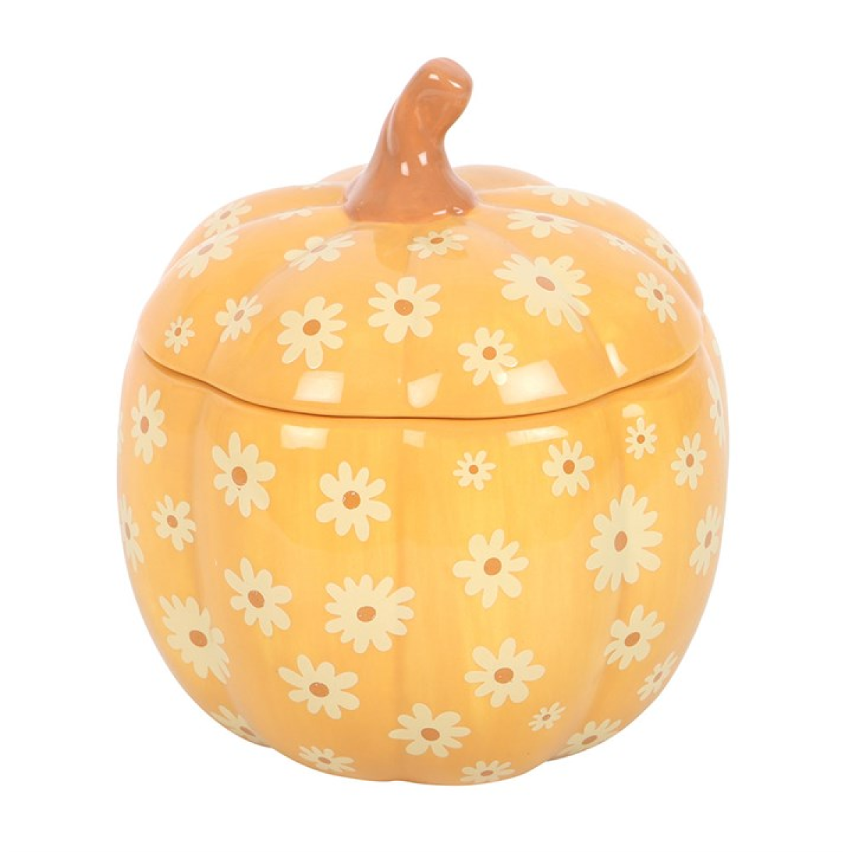 Groovy Floral Pumpkin Ceramic Wax Melter I Oil Burner
