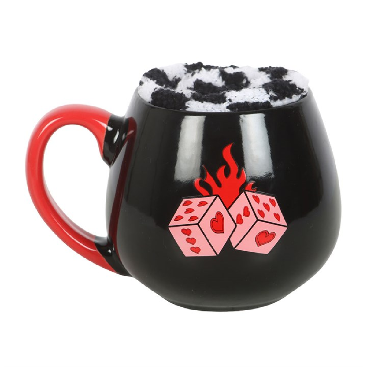 'Flaming Dice' Mug and Socks Set