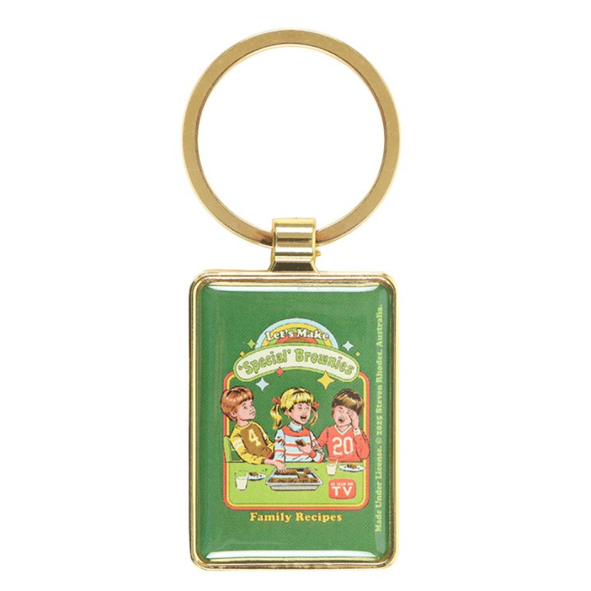 'Let's Make Brownies' Keyring ~ Steven Rhodes