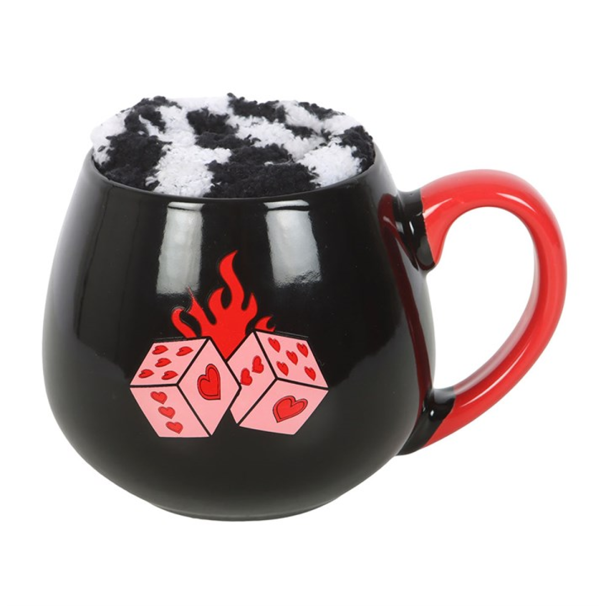'Flaming Dice' Mug and Socks Set