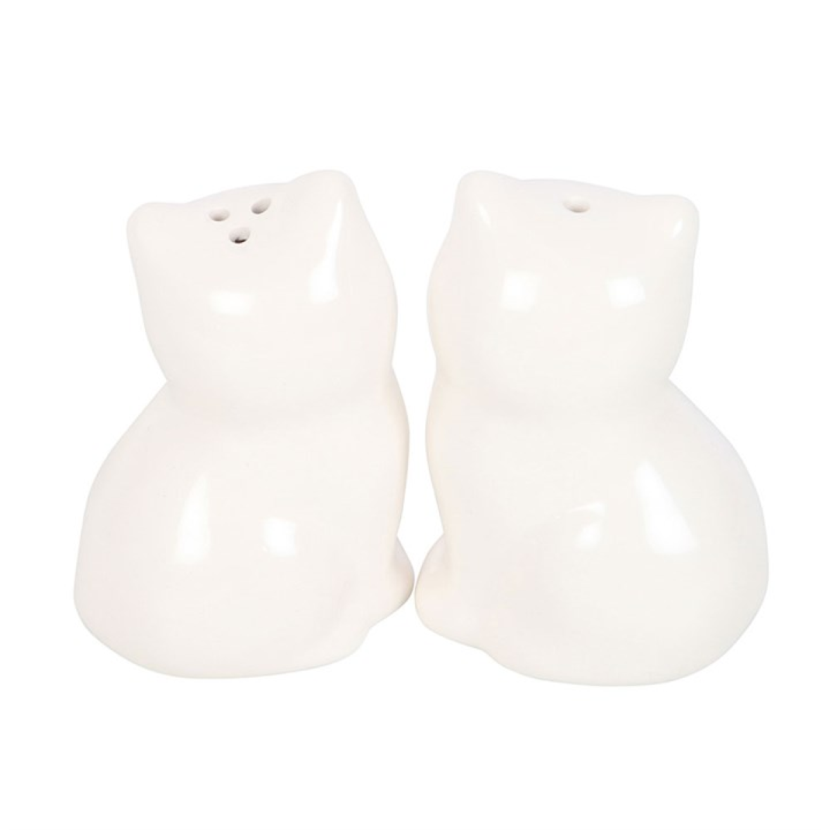 ceramic cat shaped salt and pepper shaker set