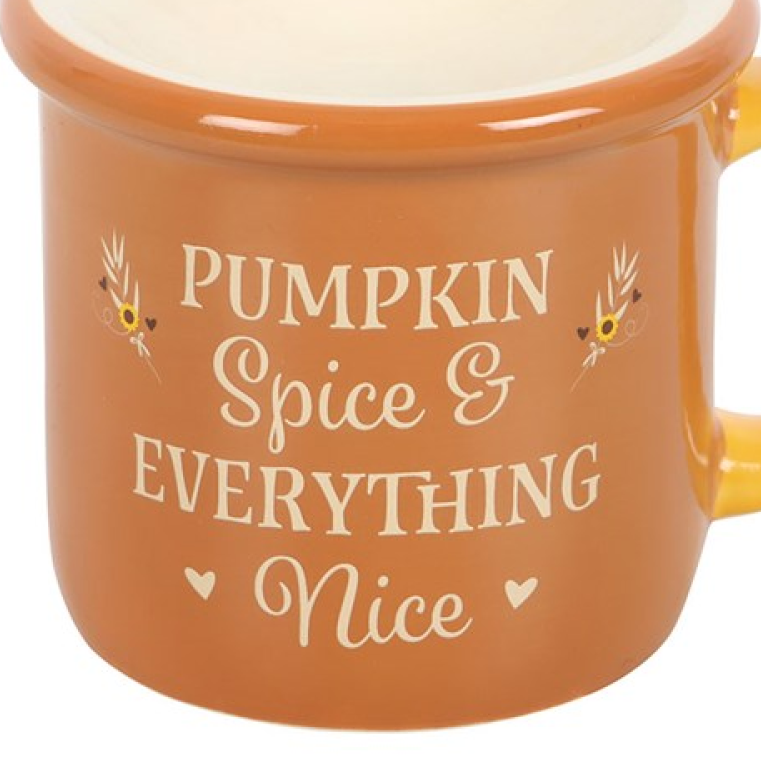 Pumpkin spice and everything nice ceramic mug shaped wax melter and oil burner. 