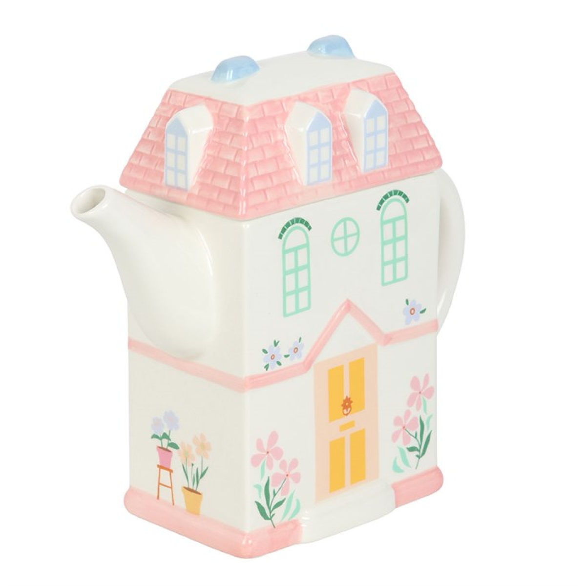 Pastel House-Shaped Teapot