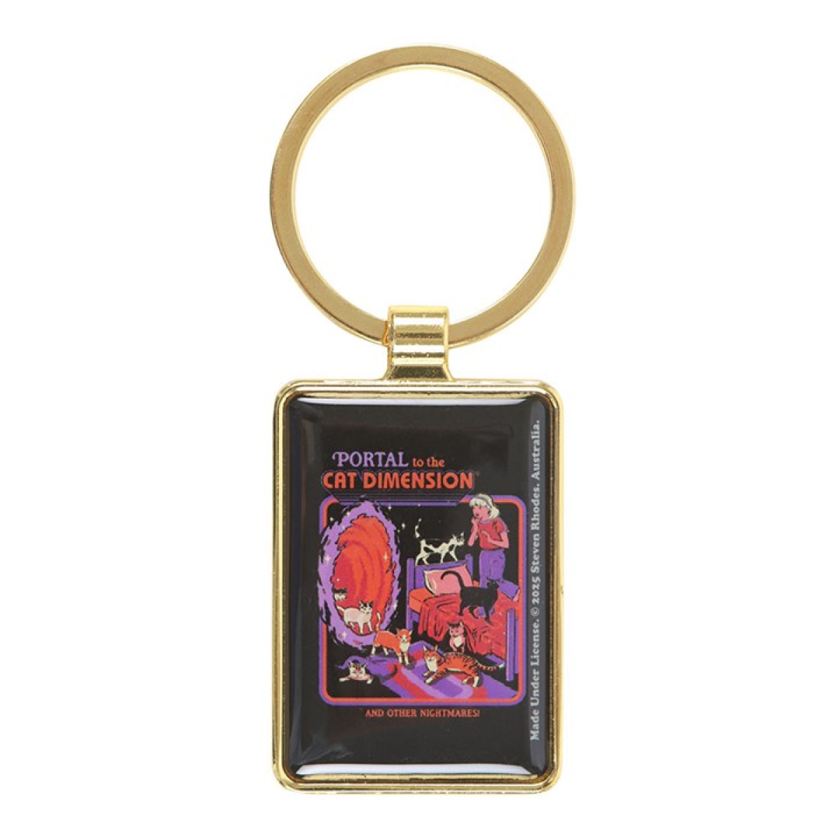 'Portal to the Cat Dimension' Keyring ~ Steven Rhodes