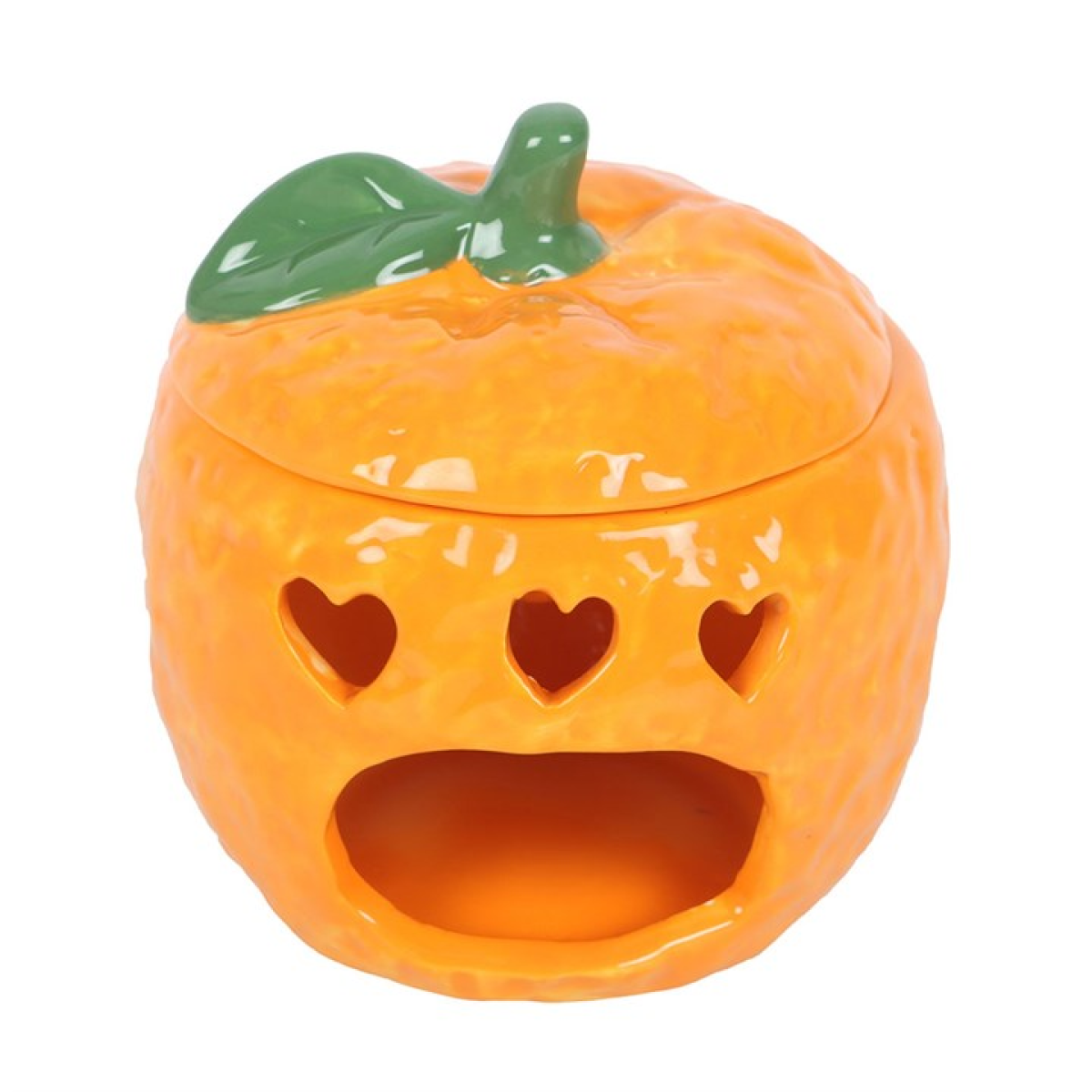Ceramic orange shaped wax melter and oil burner.