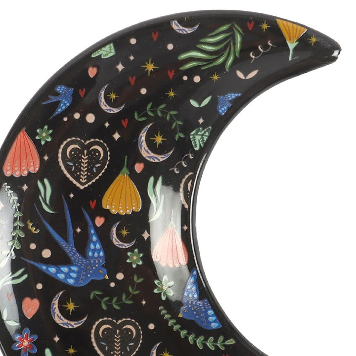 'Midnight Bloom' Crescent Moon Trinket Dish