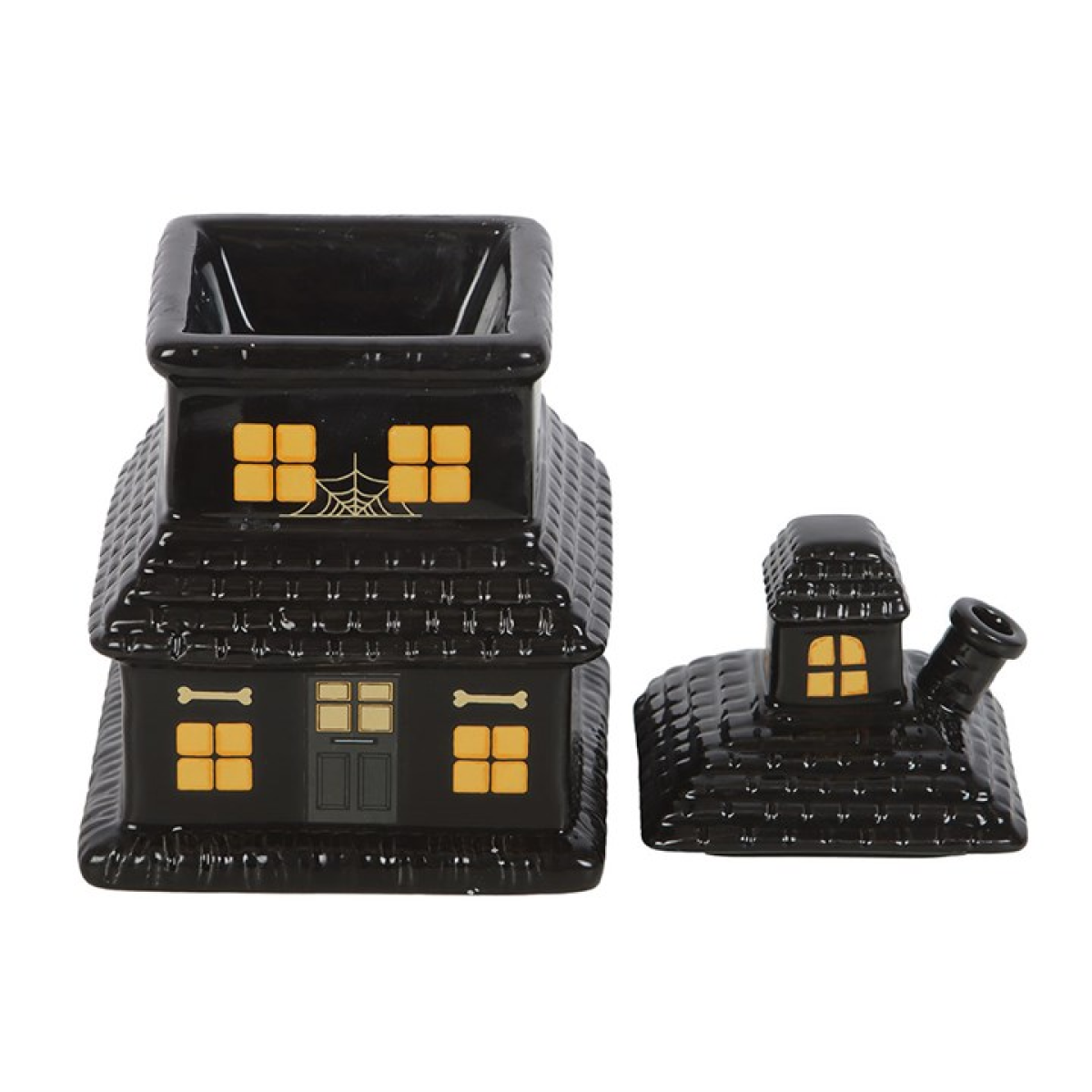 Black Haunted House Ceramic Wax Melter I Oil Burner