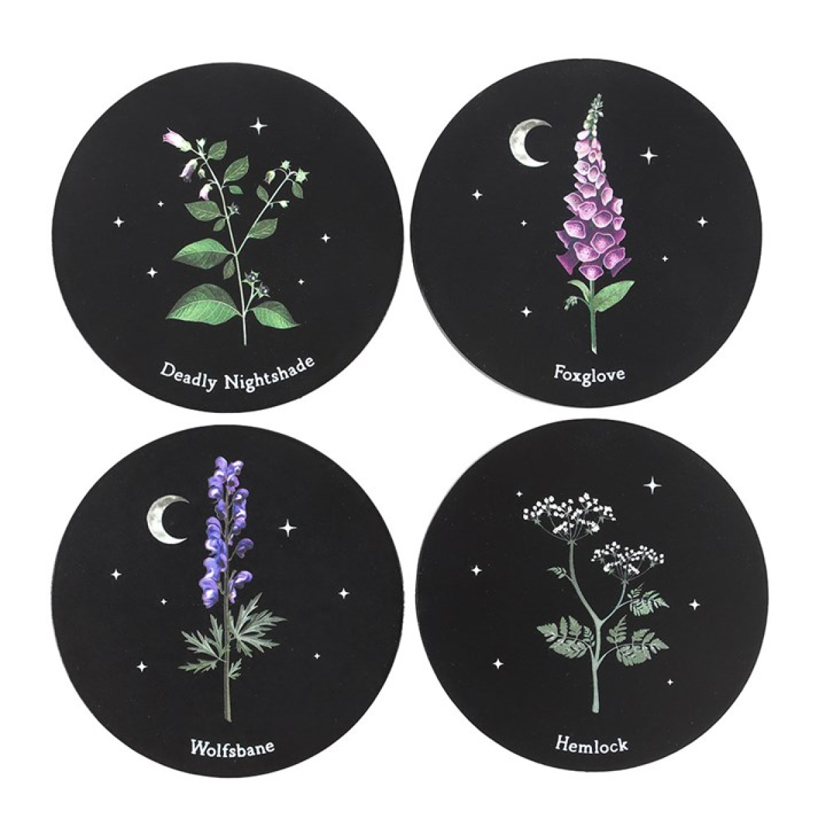 'Poisonous Plants' Coaster ~ Set of 4