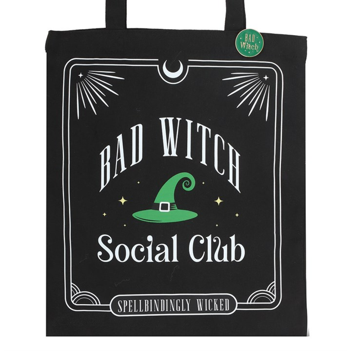 'Bad Witch Social Club' Tote Bag ~ with Pin Badge