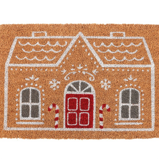 'Candy Cane' Gingerbread House Doormat