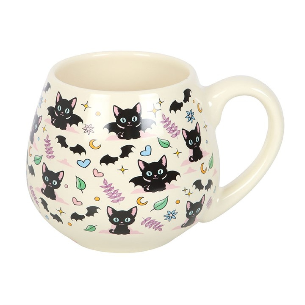 'Cute and Creepy' Cat Print Rounded Mug