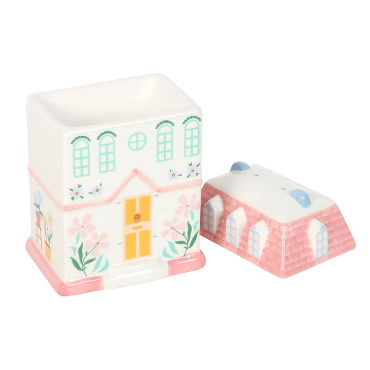 Pastel House Shaped Ceramic Wax Melter I Oil Burner