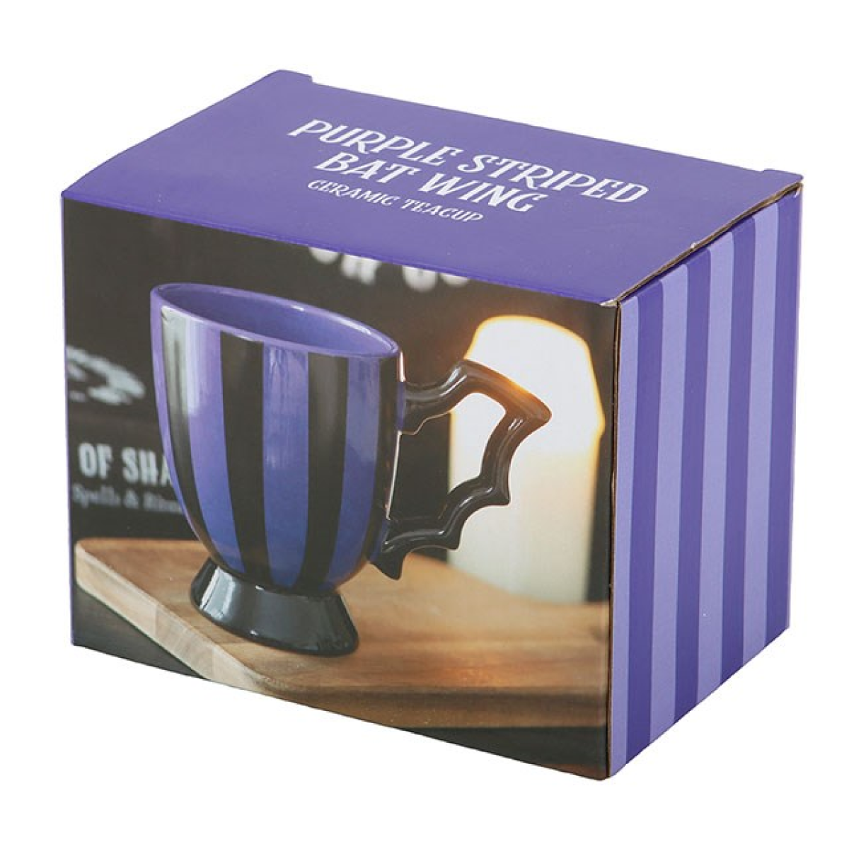 Purple Striped 'Bat-Wing' Teacup