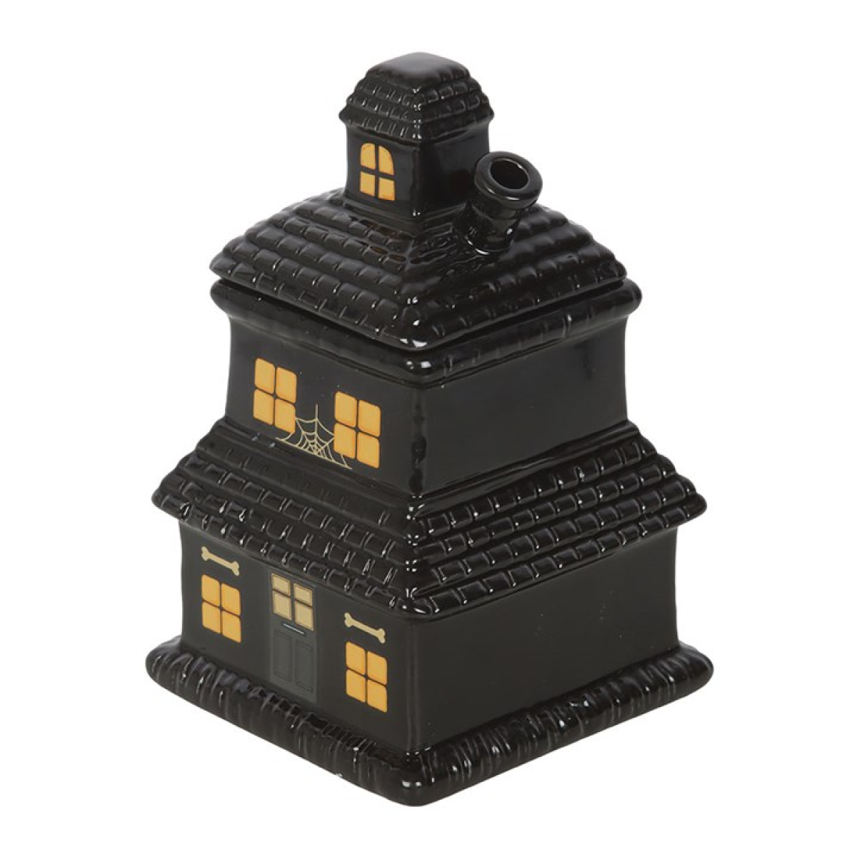 Black Haunted House Ceramic Wax Melter I Oil Burner