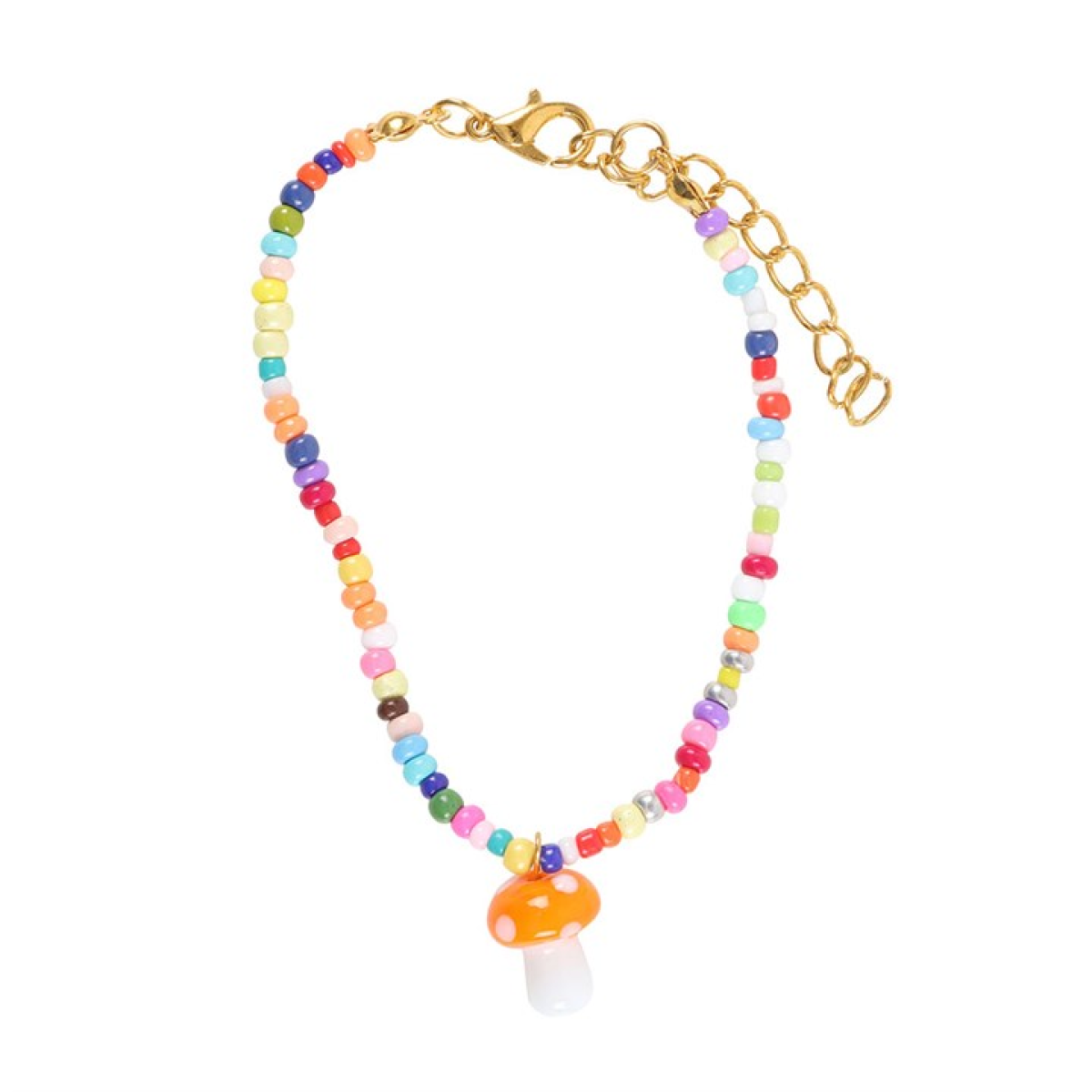 'Funky Fungi' Orange Beaded Bracelet