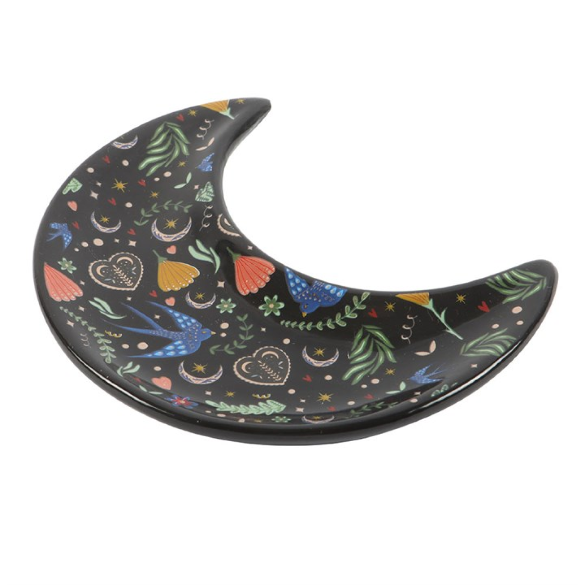 'Midnight Bloom' Crescent Moon Trinket Dish