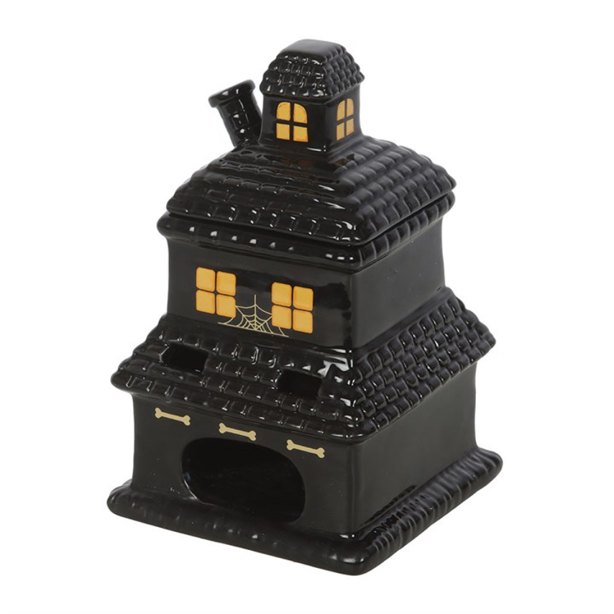 Black Haunted House Ceramic Wax Melter I Oil Burner