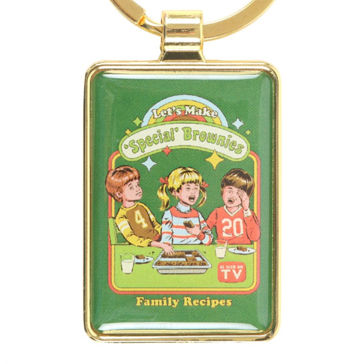 'Let's Make Brownies' Keyring ~ Steven Rhodes