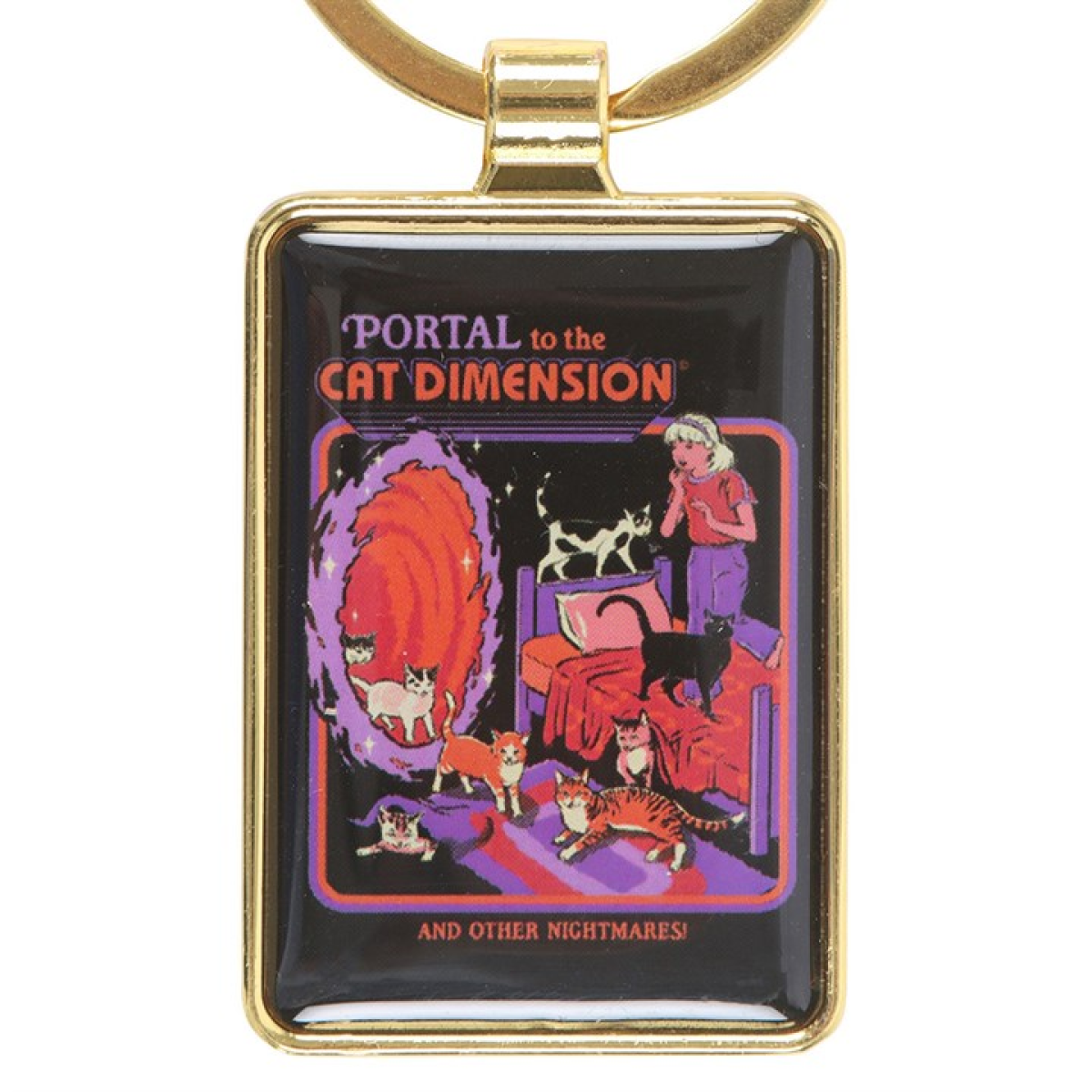 'Portal to the Cat Dimension' Keyring ~ Steven Rhodes
