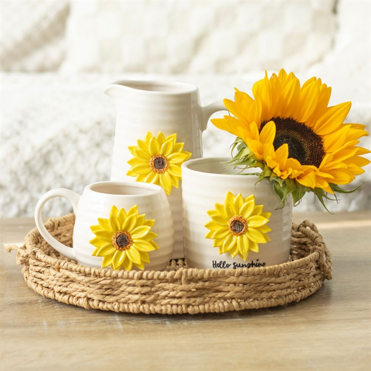 'Hello Sunshine' Plant Pot ~ with 3D Sunflower