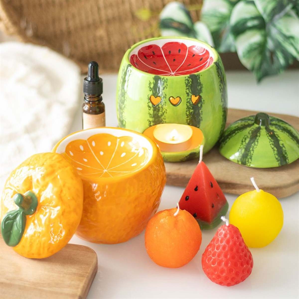 Watermelon Shaped Ceramic Wax Melter I Oil Burner